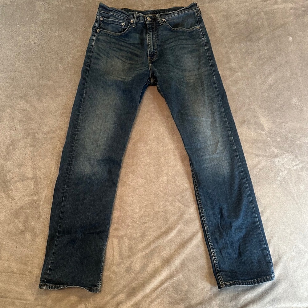 Levi Strauss Co 505 Mens Regular Fit Straight Leg Jeans Dark Wash Size 32x32
